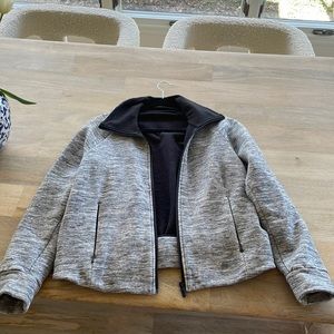 Grey space Lulu Lemon Bomber sweater/jacket. Super soft. Size 6.